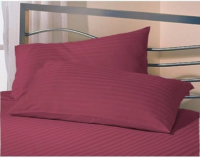 Satin Stripe Pillow Cover, (Pack Of 6) (Deep Wine, 17 X 27 Inch)