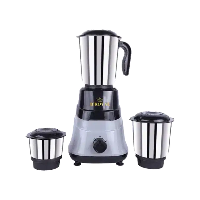 B'Royal Chetak Mixer Grinder With 3 Jars - 500 W - Mg-Chet-500 - Grey & Black