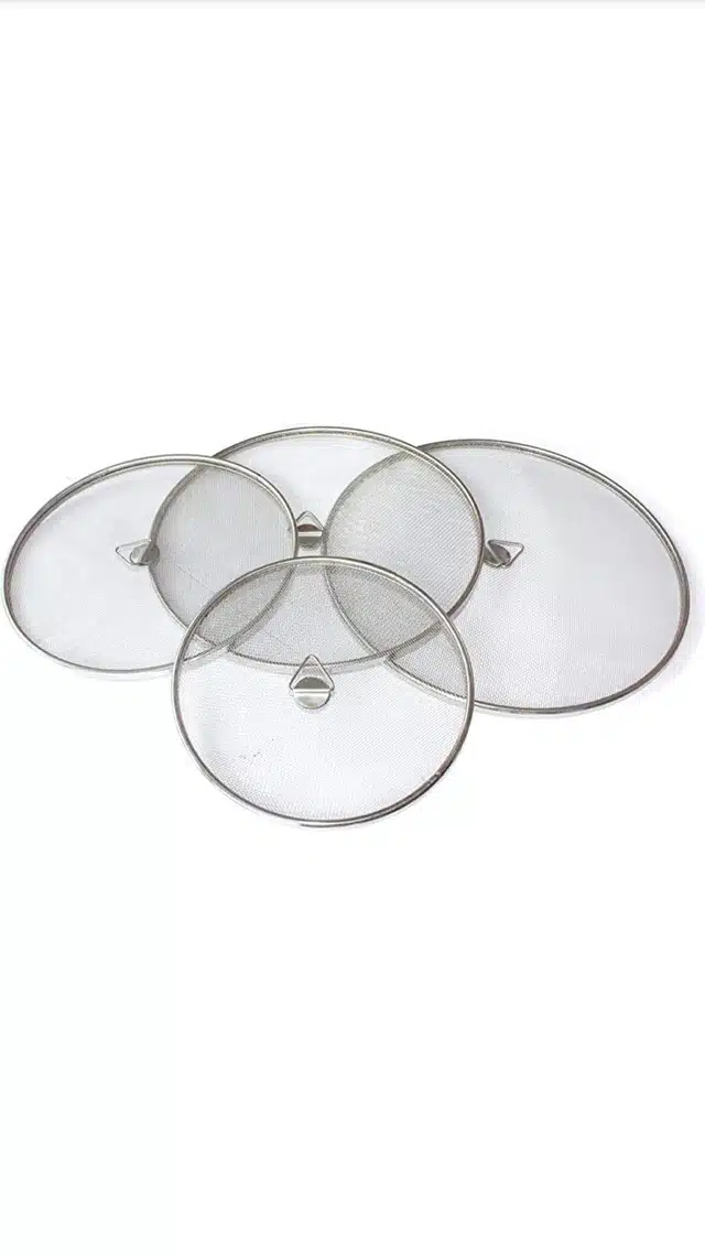 Net Lids for Utensils (Silver, Pack of 4)