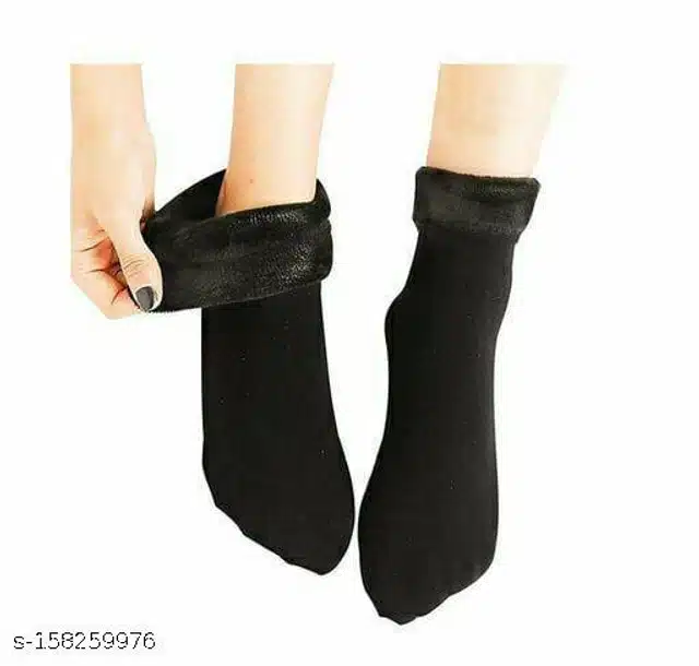 Velvet Winter Socks for Women (Multicolor, Set of 6)