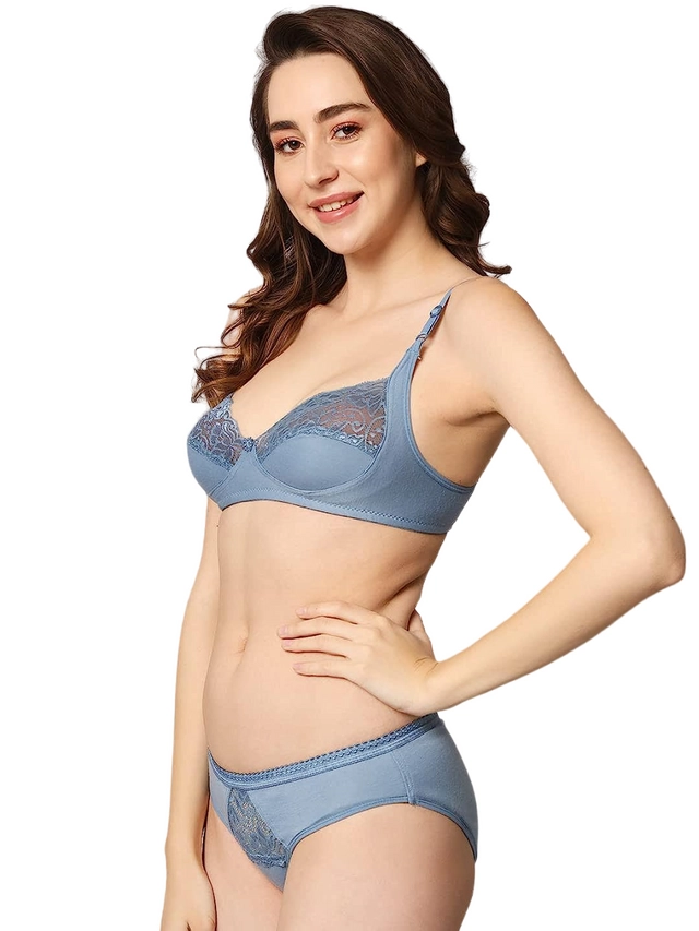 Cotton Solid Non Padded Lingerie Set for Women (Multicolor, 30) (Pack of 2)