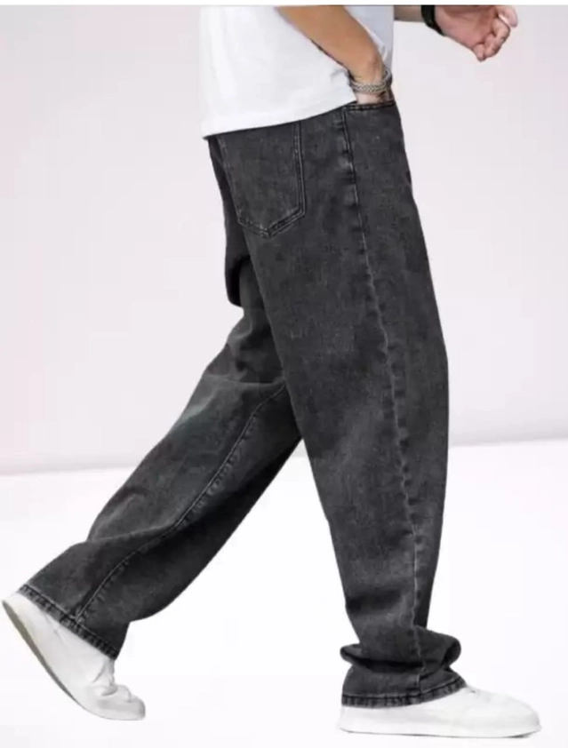 Denim Boot Cut Jeans for Men (Black, S)