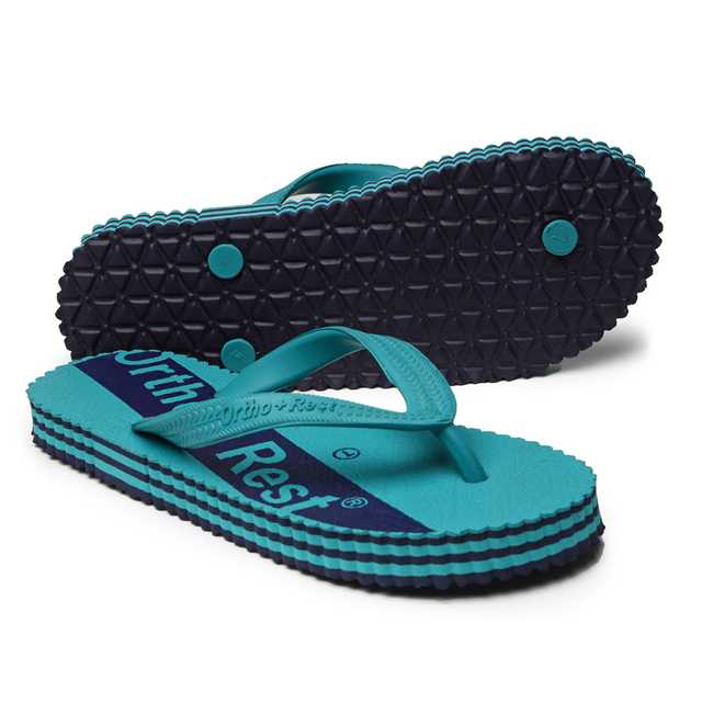 Ortho + Rest Rubber Flipflop For Men (Green, 9) (P4)
