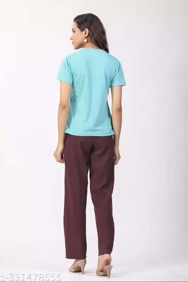 Half Sleeves T-Shirt for Women (Sky Blue, S)