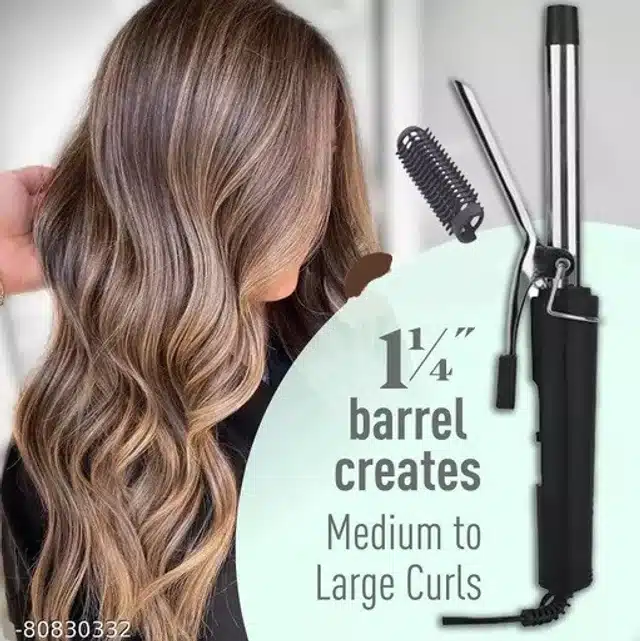 Nova NHC-471B Hair Curler for Women (Black & Silver, 100 W)