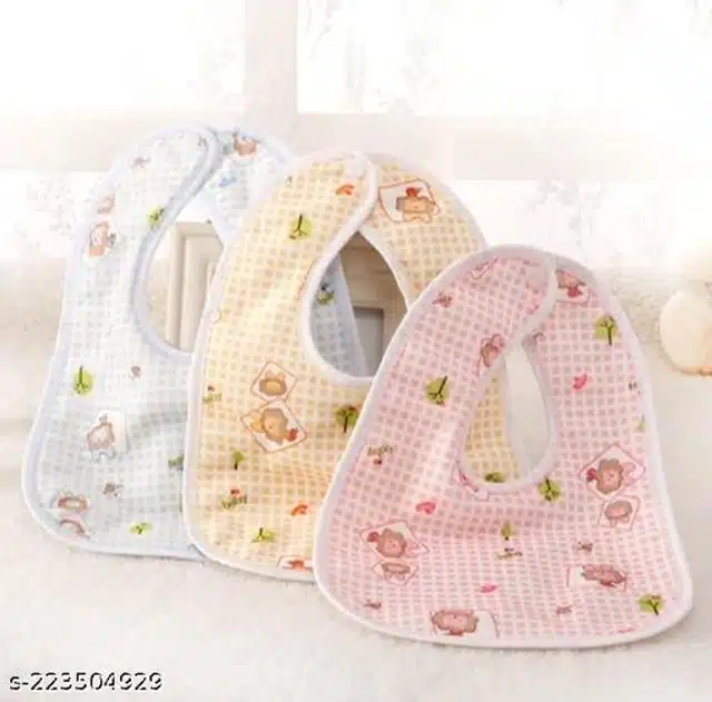 Silicone Bibs Aprons for Infants (Multicolor, Pack of 3)