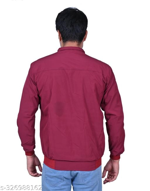 Polyester Jacket for Men (Maroon, M)