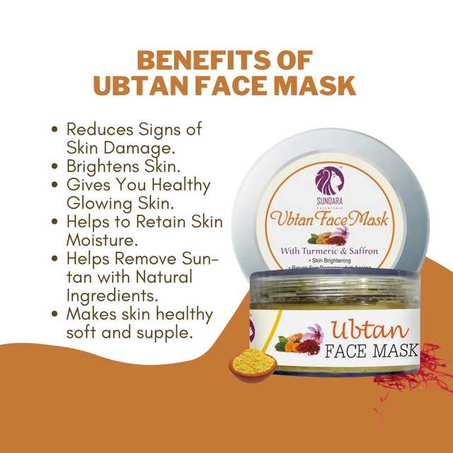 Sundara Essentials Ubtan Face Mask with Turmeric & Saffron (Pack of 1, 50 g) (DH-17)