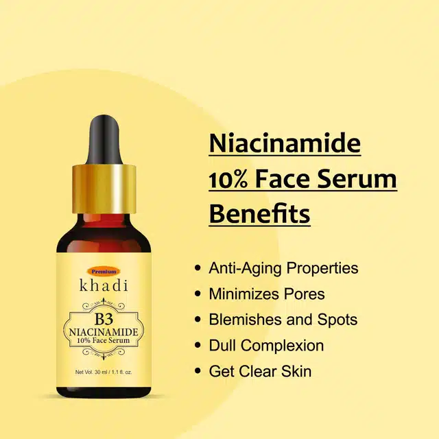 Khadi 10% Niacinamide Face Serum (Pack of 2, 30 ml)