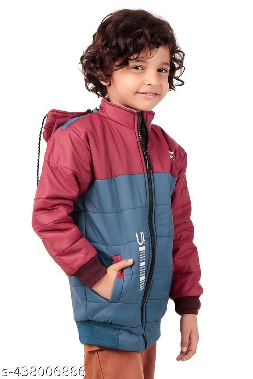 Nylon Jacket for Boys (Maroon & Blue, 1-2 Years)