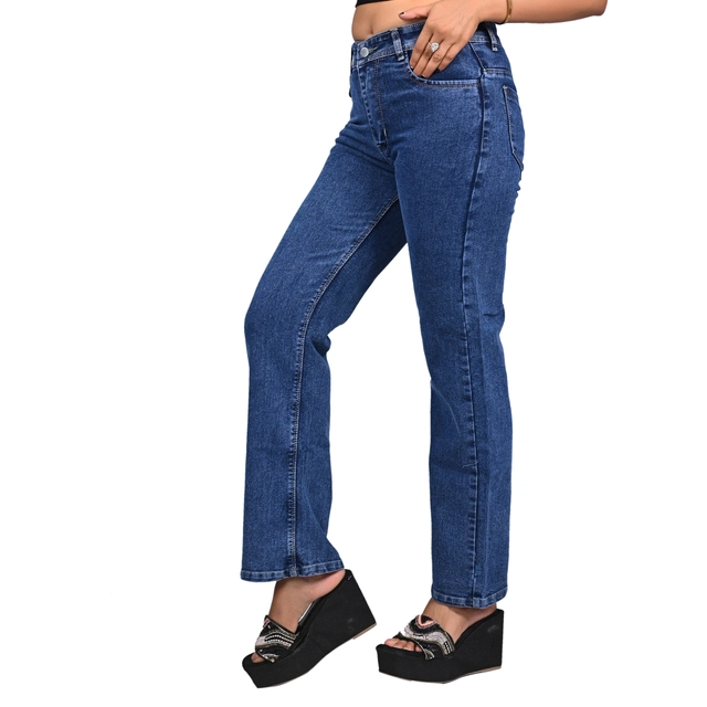 Denim Mid Rise Jeans for Women (Navy Blue, 28)