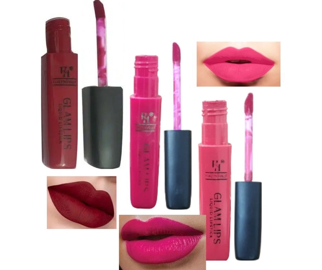 Glamlips Liquid Lipsticks (Multicolor, Pack of 3)