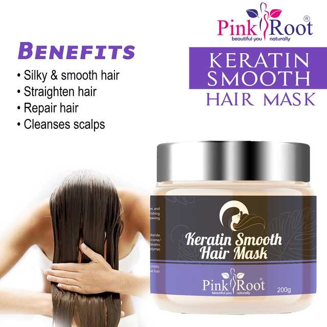 Pink Root Keratin Smooth Hair Mask (Pack Of 1, 200 g) (MI-68)