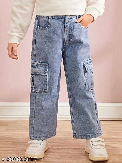 Denim Jeans for Girls (Blue, 3-4 Years)