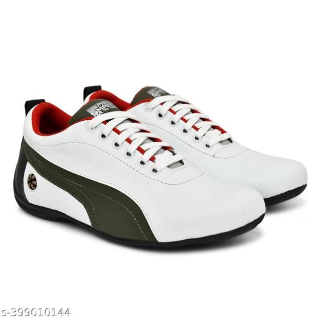 Sports Shoes for Men (White & Black, 6)