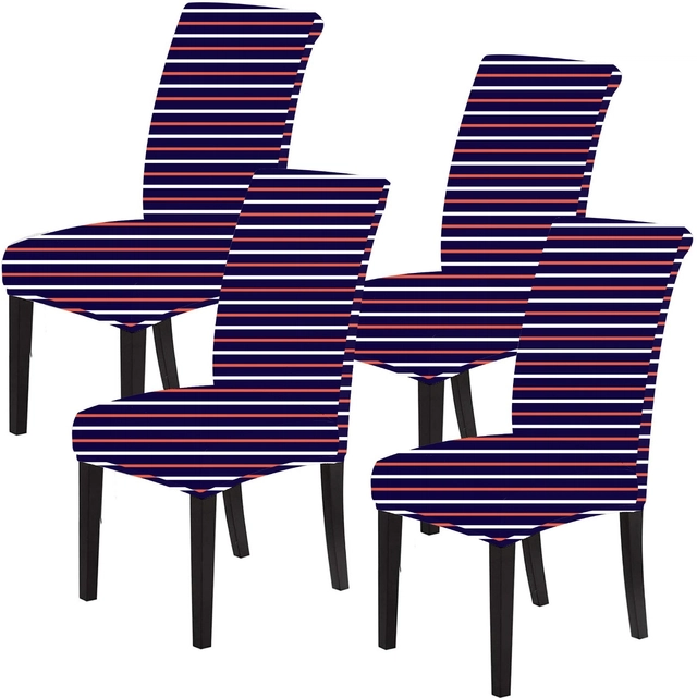 Polycotton Printed Chair Covers (Blue, 45x50 inches) (Pack of 2)