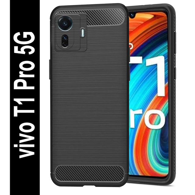 Rubber Mobile Back Cover for IQOO I2126 / Z6Pro /Vivo T1Pro 5G (Black)