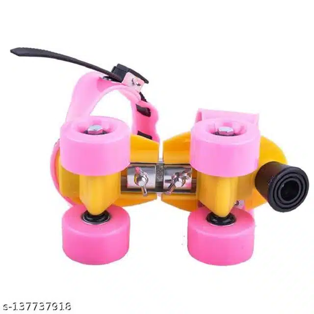 Adjustable Roller Skates for Kids (Pink & Yellow)