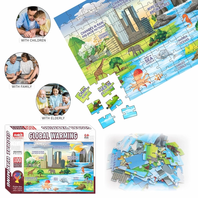 Global Warming Jigsaw Puzzles (Multicolor, Set of 1)