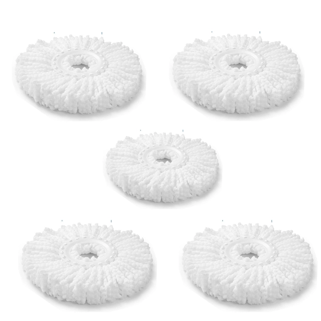 Fabric Spin Mop Refill (White, Pack of 5)