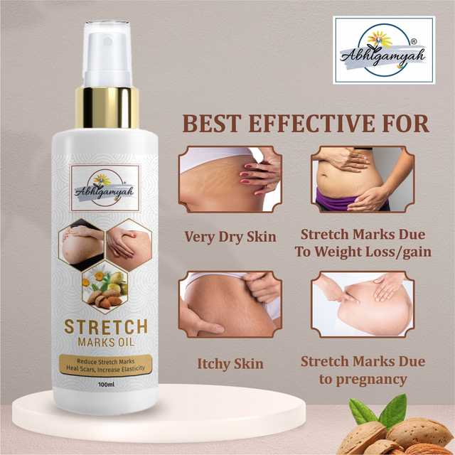 Abhigamyah Present Repair Stretch Marks Removal Natural Heal Pregnancy Breast, Hip, Legs, Mark Oil (100 ml, Pack Of 2) (A-983)