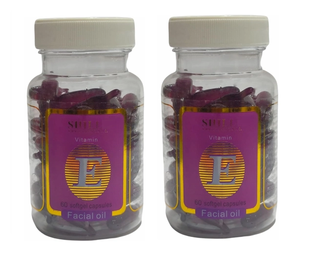 Shills 60 Pcs Vitamin E Facial Oil Soft Gel Capsules (Pack of 2)