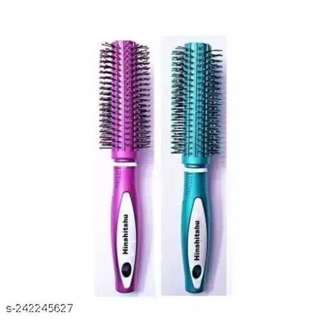 Curling Hair Brush (Pink & Blue, Pack of 2)