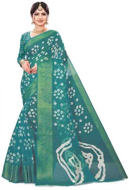 Trendy Cotton Silk Saree With Blouse Piece For Women (Light Green, 6.3 m) (M-2019)