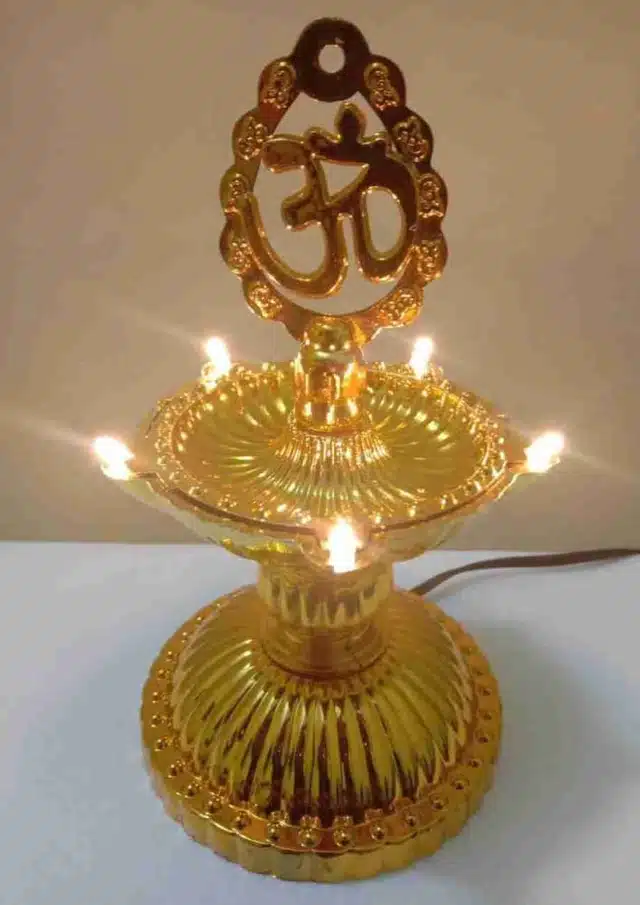 1 Layer Electric Diya for Home Temple (Gold)