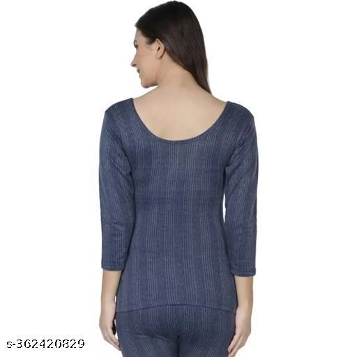 Woolen Thermal Top for Women (Navy Blue, XS) (Pack of 2)