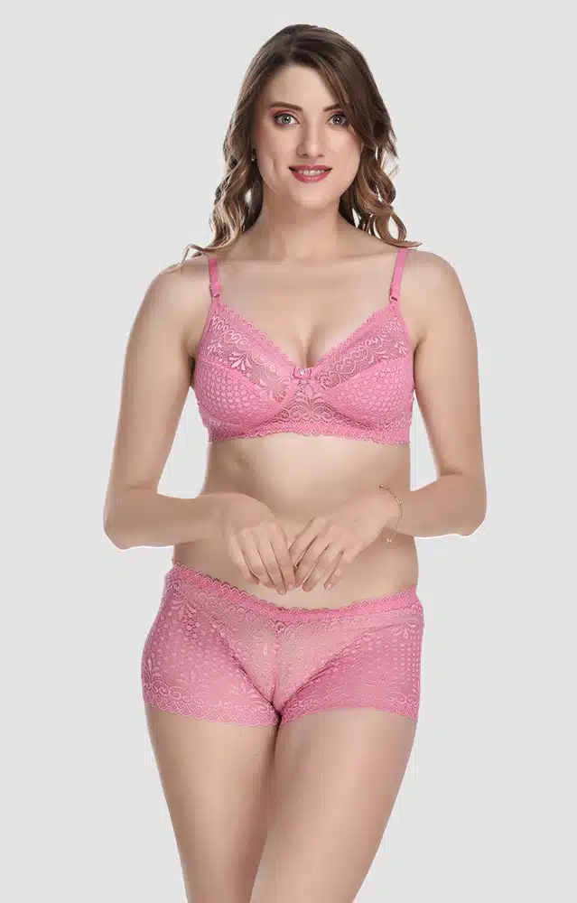 Lingerie Set for Women (Baby Pink, 38) (A-2140)