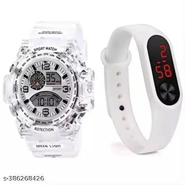 Sports with LED Band Watches for Kids (Multicolor, Set of 2)