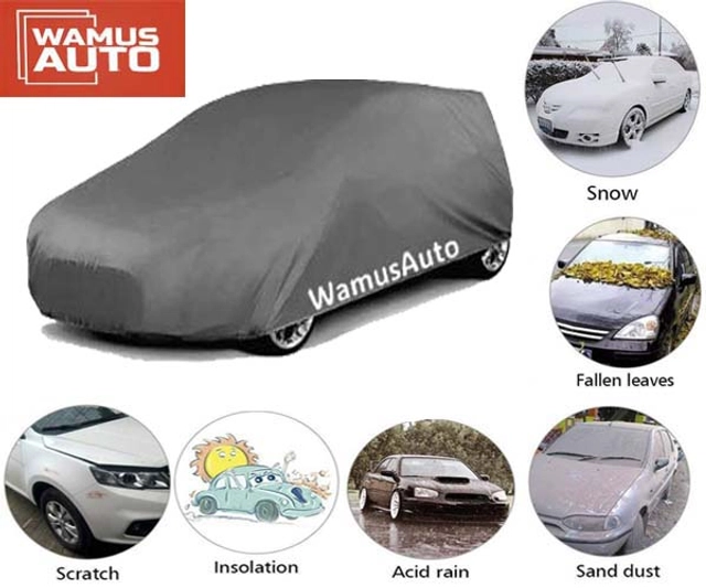 Polyster Solid Water Resistance Car Cover for Maruti Suzuki 161 SPORTWAGON 1750 TBi Ti (Grey)