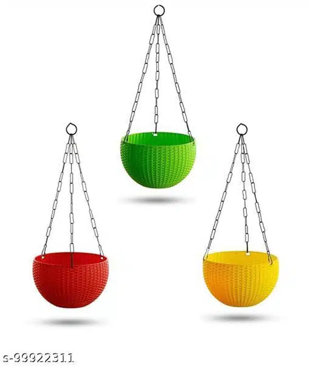 Hanging Planter for Home (Pack of 3, Multicolor)