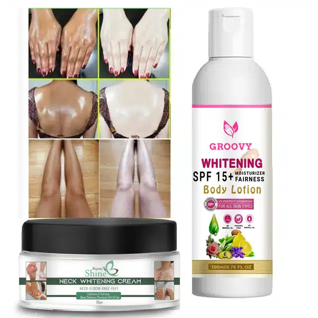 SPF15+ Skin Whitening Body Lotion (100 ml) with Neck Whitening Cream (50 g)(Pack of 2)