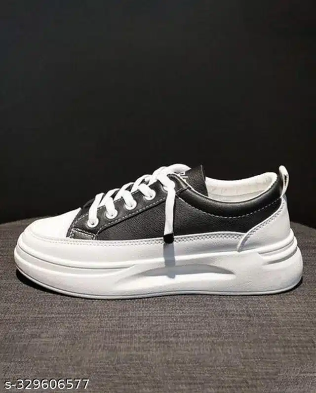 Casual Shoes for Women (White & Black, 4)