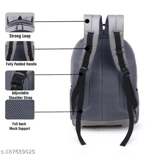 Nylon Backpack for Men & Women (Grey, 35 L)