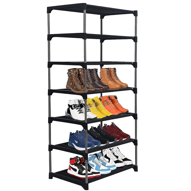 Metal 6 Layer Collapsible Shoe Rack (Grey)