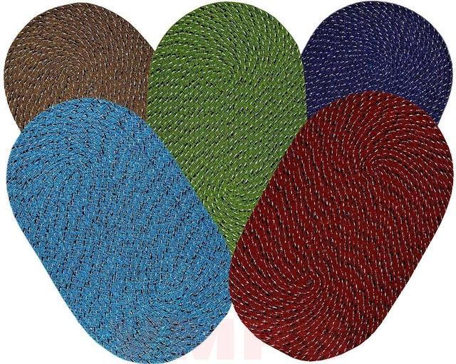 Cotton Solid Doormat (Multicolor, Pack of 5)