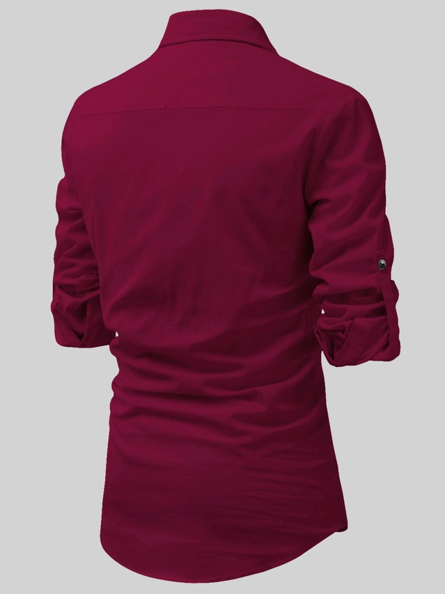 Cotton Solid Kurta for Men (Maroon, S)