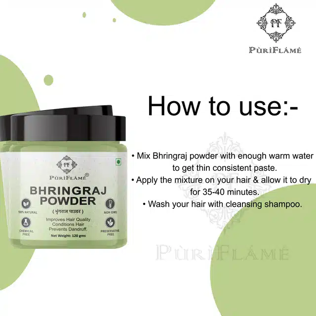 Puriflame Pure Bhringraj Powder for Skin & Hair (120 g)