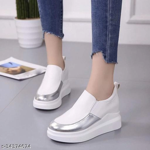 Casual Shoes for Women (White, 3)