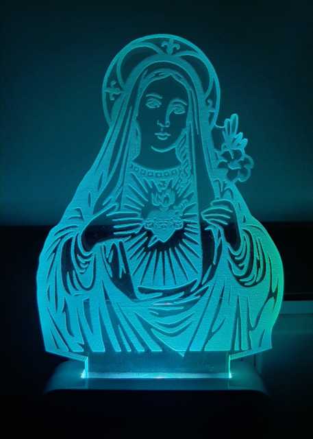 Plastic 7 Color Changing 3D Led Night Lamp For Living Room (Ms-048)