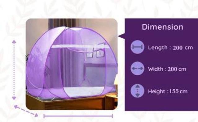 Polyester Washable Mosquito Net (Violet, 6x6 Feet)