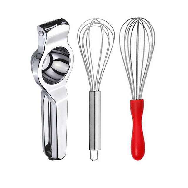 Oc9 Stainless Steel Lemon Squeezer & Egg Whisk & Egg Whisk Kitchen Tool Set (O-30)