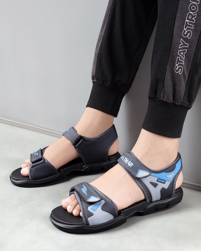 Sandals for Men (Blue & Black, 6)