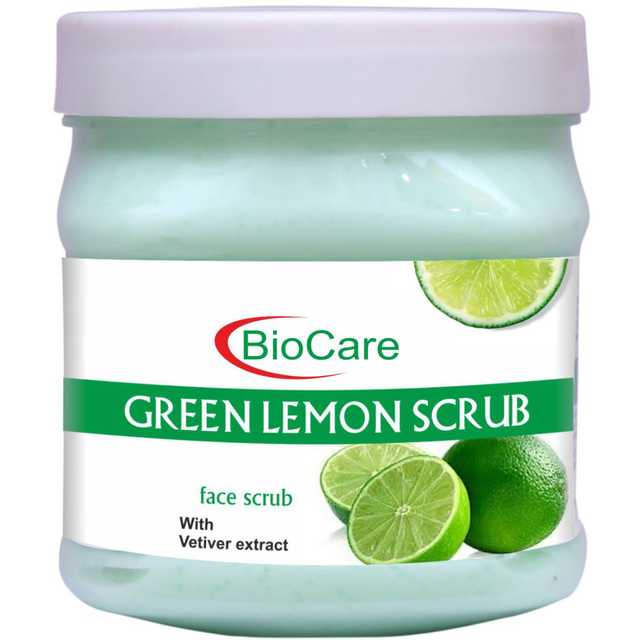 Combo Of Bioacre Fruit Cream (500 ml) With Biocare Green Lemon Scrub (500 ml) (O-1343)
