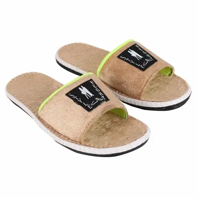 STY LE HEIGHT Slides for Men's Soft And Comfort (Brown, 6)