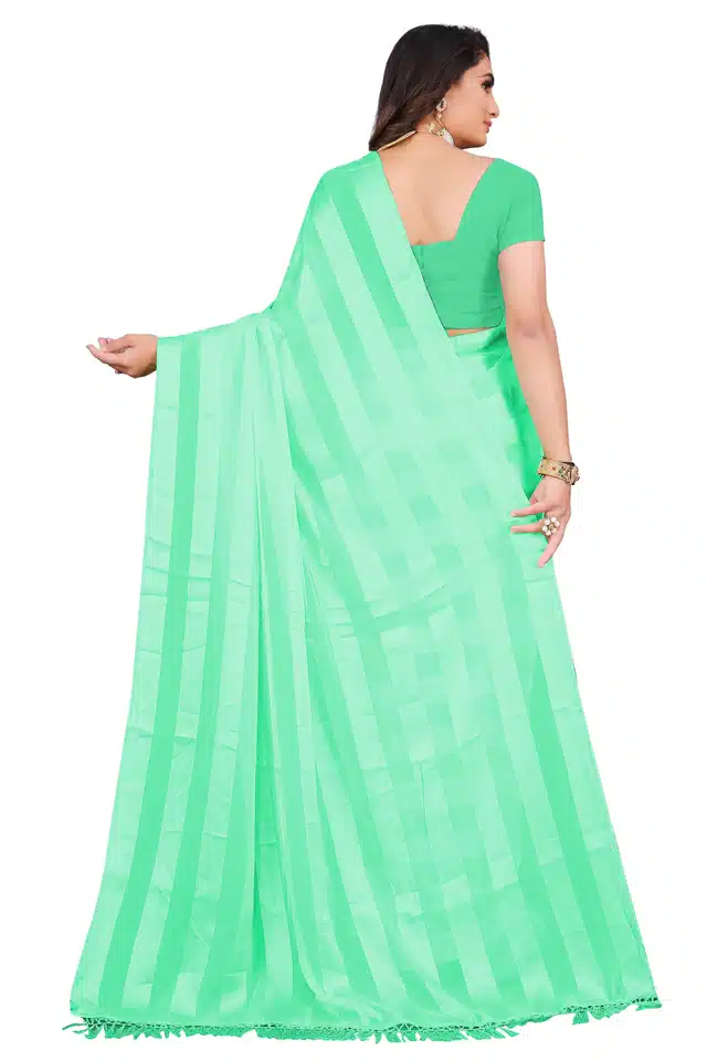 Art Silk Saree for Women (Sea Green, 6.1 m)