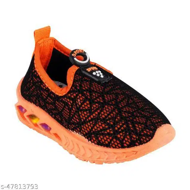 Sneakers for Kids (Black & Orange, 18-24 Months)